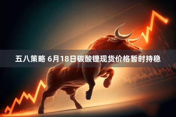 五八策略 6月18日碳酸锂现货价格暂时持稳